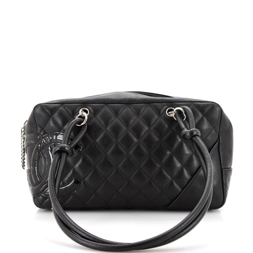 Chanel Cambon Bowler Bag Quilted Leather Medium Black